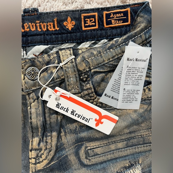 ROCK REVIVAL Ayaan Biker Straight Stretch Denim Jeans - Picture 2 of 10